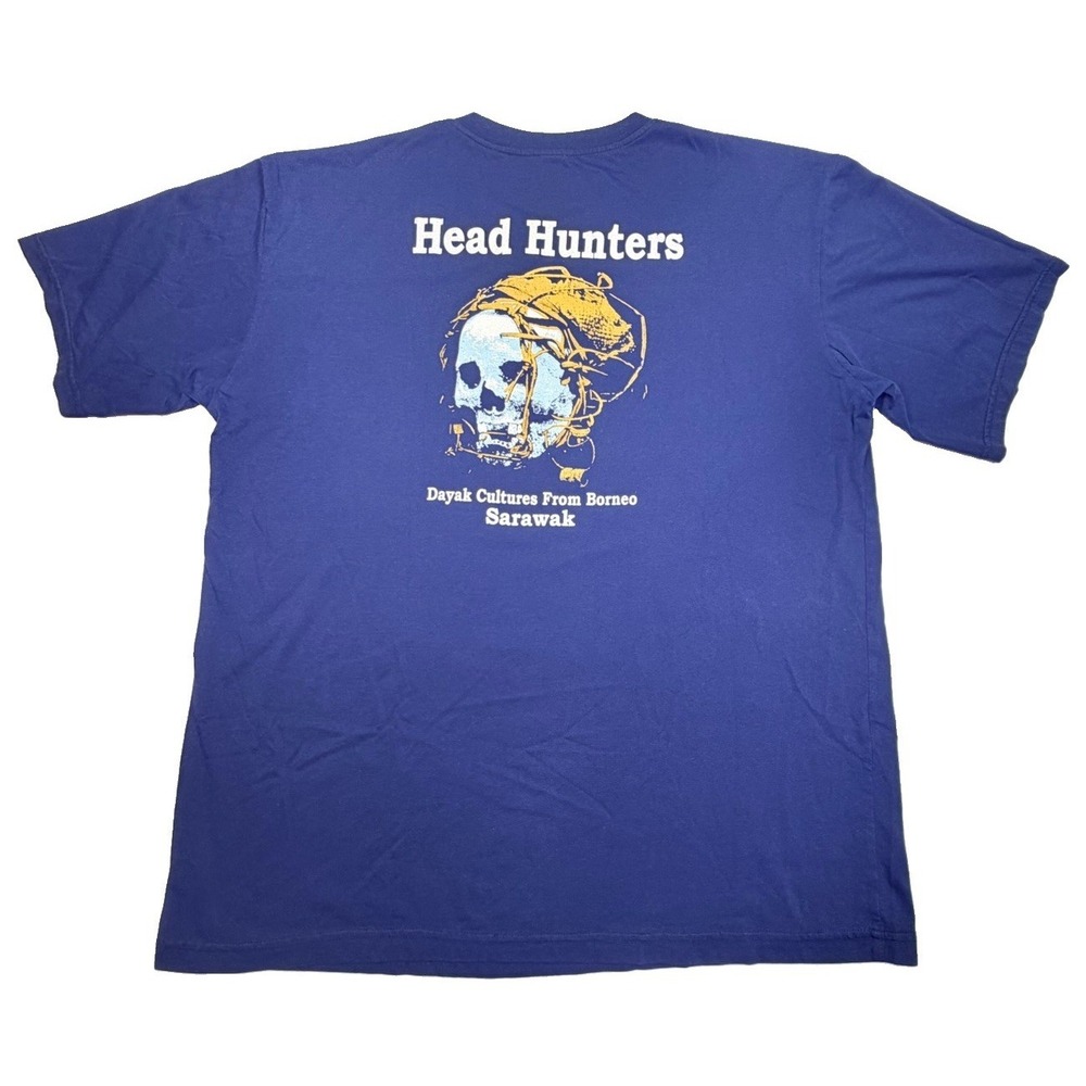 Head Hunters Dayak Cultures From Borneo Sarawak Graphic T-Shirt Men's 2XL Blue